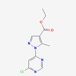molecular formula C11H11ClN4O2 B2975491 ethyl 1-(6-chloropyrimidin-4-yl)-5-methyl-1H-pyrazole-4-carboxylate CAS No. 1223885-16-2