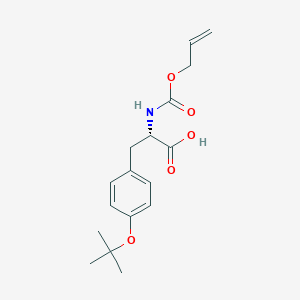 molecular formula C17H23NO5 B2975495 (2S)-3-[4-[(2-Methylpropan-2-yl)oxy]phenyl]-2-(prop-2-enoxycarbonylamino)propanoic acid CAS No. 1245141-31-4