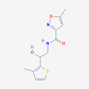 molecular formula C12H14N2O3S B2975496 N-[2-hydroxy-2-(3-methylthiophen-2-yl)ethyl]-5-methyl-1,2-oxazole-3-carboxamide CAS No. 1351650-49-1