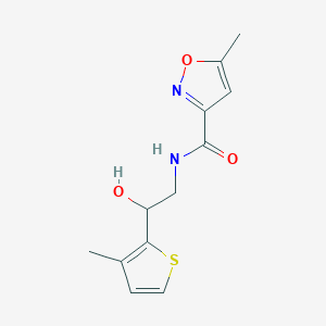 molecular formula C12H14N2O3S B2975496 N-(2-hydroxy-2-(3-methylthiophen-2-yl)ethyl)-5-methylisoxazole-3-carboxamide CAS No. 1351650-49-1