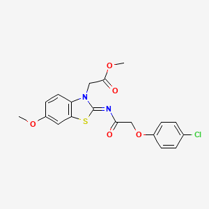 (Z)-methyl 2-(2-((2-(4-chlorophenoxy)acetyl)imino)-6-methoxybenzo[d]thiazol-3(2H)-yl)acetate