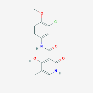 molecular formula C15H15ClN2O4 B2975505 N-(3-chloro-4-methoxyphenyl)-2,4-dihydroxy-5,6-dimethylnicotinamide CAS No. 1788681-46-8