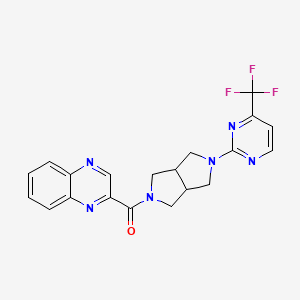 molecular formula C20H17F3N6O B2975545 Quinoxalin-2-yl-[2-[4-(trifluoromethyl)pyrimidin-2-yl]-1,3,3a,4,6,6a-hexahydropyrrolo[3,4-c]pyrrol-5-yl]methanone CAS No. 2415464-39-8