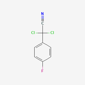 molecular formula C8H4Cl2FN B2975548 2,2-Dichloro-2-(4-fluorophenyl)acetonitrile CAS No. 1989672-49-2