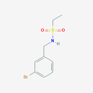 molecular formula C9H12BrNO2S B2975552 N-[(3-Bromophenyl)methyl]ethane-1-sulfonamide CAS No. 895513-29-8
