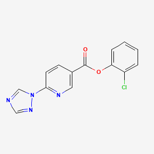 molecular formula C14H9ClN4O2 B2975554 2-chlorophenyl 6-(1H-1,2,4-triazol-1-yl)nicotinate CAS No. 400079-26-7