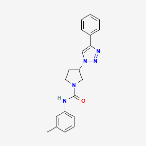 molecular formula C20H21N5O B2975556 N-(3-methylphenyl)-3-(4-phenyl-1H-1,2,3-triazol-1-yl)pyrrolidine-1-carboxamide CAS No. 2201046-84-4
