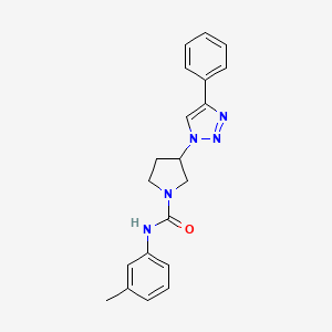 molecular formula C20H21N5O B2975556 3-(4-phenyl-1H-1,2,3-triazol-1-yl)-N-(m-tolyl)pyrrolidine-1-carboxamide CAS No. 2201046-84-4