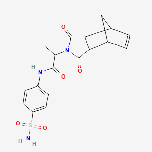 molecular formula C18H19N3O5S B2975559 2-(1,3-dioxo-1,3,3a,4,7,7a-hexahydro-2H-4,7-methanoisoindol-2-yl)-N-(4-sulfamoylphenyl)propanamide CAS No. 1042743-61-2