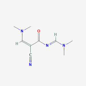 molecular formula C9H14N4O B2975561 (Z)-2-cyano-3-(dimethylamino)-N-(dimethylaminomethylidene)prop-2-enamide CAS No. 27673-58-1