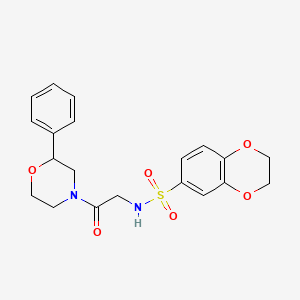 molecular formula C20H22N2O6S B2975607 N-[2-oxo-2-(2-phenylmorpholin-4-yl)ethyl]-2,3-dihydro-1,4-benzodioxine-6-sulfonamide CAS No. 953956-25-7