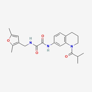 molecular formula C22H27N3O4 B2975672 N-[(2,5-dimethylfuran-3-yl)methyl]-N'-[1-(2-methylpropanoyl)-1,2,3,4-tetrahydroquinolin-7-yl]ethanediamide CAS No. 1351645-37-8