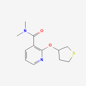 molecular formula C12H16N2O2S B2975734 N,N-dimethyl-2-(thiolan-3-yloxy)pyridine-3-carboxamide CAS No. 2034430-55-0