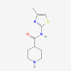 molecular formula C10H15N3OS B2975737 N-(4-methyl-1,3-thiazol-2-yl)piperidine-4-carboxamide CAS No. 1016703-98-2