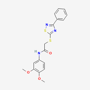 molecular formula C18H17N3O3S2 B2975771 N-(3,4-dimethoxyphenyl)-2-[(3-phenyl-1,2,4-thiadiazol-5-yl)sulfanyl]acetamide CAS No. 864856-16-6