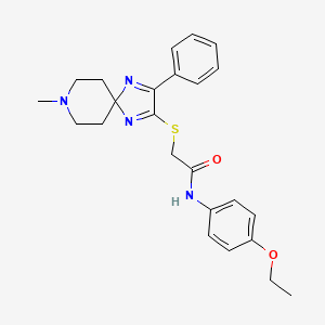 molecular formula C24H28N4O2S B2975789 N-(4-ETHOXYPHENYL)-2-({8-METHYL-3-PHENYL-1,4,8-TRIAZASPIRO[4.5]DECA-1,3-DIEN-2-YL}SULFANYL)ACETAMIDE CAS No. 1189854-17-8