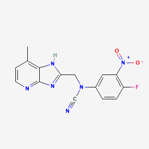molecular formula C15H11FN6O2 B2975794 N-cyano-4-fluoro-N-({7-methyl-3H-imidazo[4,5-b]pyridin-2-yl}methyl)-3-nitroaniline CAS No. 1791355-90-2