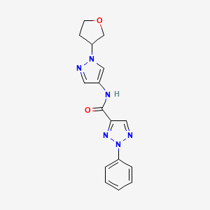 molecular formula C16H16N6O2 B2975804 N-[1-(oxolan-3-yl)-1H-pyrazol-4-yl]-2-phenyl-2H-1,2,3-triazole-4-carboxamide CAS No. 1796947-60-8