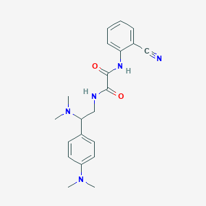 molecular formula C21H25N5O2 B2975820 N1-(2-cyanophenyl)-N2-(2-(dimethylamino)-2-(4-(dimethylamino)phenyl)ethyl)oxalamide CAS No. 899728-96-2