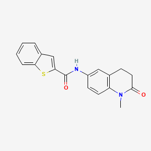 molecular formula C19H16N2O2S B2975855 N-(1-methyl-2-oxo-1,2,3,4-tetrahydroquinolin-6-yl)-1-benzothiophene-2-carboxamide CAS No. 2034422-26-7