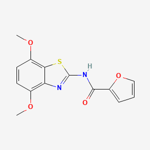 molecular formula C14H12N2O4S B2975860 N-(4,7-dimethoxy-1,3-benzothiazol-2-yl)furan-2-carboxamide CAS No. 851080-64-3