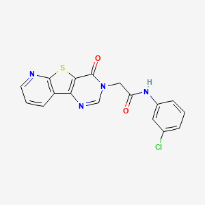 molecular formula C17H11ClN4O2S B2975869 N-(3-chlorophenyl)-2-(6-oxo-8-thia-3,5,10-triazatricyclo[7.4.0.02,7]trideca-1(9),2(7),3,10,12-pentaen-5-yl)acetamide CAS No. 1189709-62-3