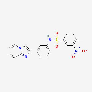 molecular formula C20H16N4O4S B2975893 N-(3-{imidazo[1,2-a]pyridin-2-yl}phenyl)-4-methyl-3-nitrobenzene-1-sulfonamide CAS No. 361996-87-4