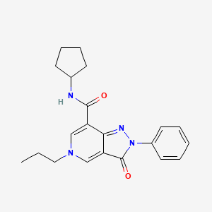 N-cyclopentyl-3-oxo-2-phenyl-5-propyl-3,5-dihydro-2H-pyrazolo[4,3-c]pyridine-7-carboxamide