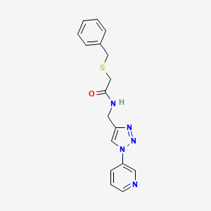2-(benzylthio)-N-((1-(pyridin-3-yl)-1H-1,2,3-triazol-4-yl)methyl)acetamide