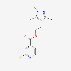2-(1,3,5-trimethyl-1H-pyrazol-4-yl)ethyl 2-(methylsulfanyl)pyridine-4-carboxylate