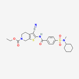 ethyl 3-cyano-2-(4-(N-cyclohexyl-N-methylsulfamoyl)benzamido)-4,5-dihydrothieno[2,3-c]pyridine-6(7H)-carboxylate