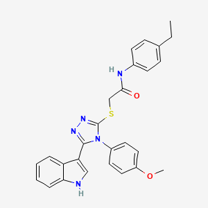 2-((5-(1H-indol-3-yl)-4-(4-methoxyphenyl)-4H-1,2,4-triazol-3-yl)thio)-N-(4-ethylphenyl)acetamide