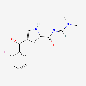 molecular formula C15H14FN3O2 B2975934 N-(dimethylaminomethylidene)-4-(2-fluorobenzoyl)-1H-pyrrole-2-carboxamide CAS No. 338976-91-3
