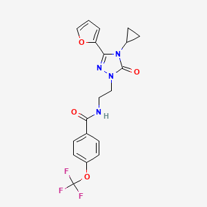 molecular formula C19H17F3N4O4 B2975935 N-(2-(4-cyclopropyl-3-(furan-2-yl)-5-oxo-4,5-dihydro-1H-1,2,4-triazol-1-yl)ethyl)-4-(trifluoromethoxy)benzamide CAS No. 1797224-13-5