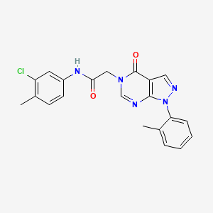 molecular formula C21H18ClN5O2 B2975952 N-(3-chloro-4-methylphenyl)-2-[1-(2-methylphenyl)-4-oxo-1H,4H,5H-pyrazolo[3,4-d]pyrimidin-5-yl]acetamide CAS No. 895014-28-5