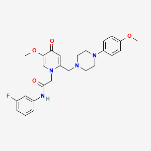 molecular formula C26H29FN4O4 B2975961 N-(3-fluorophenyl)-2-(5-methoxy-2-{[4-(4-methoxyphenyl)piperazin-1-yl]methyl}-4-oxo-1,4-dihydropyridin-1-yl)acetamide CAS No. 921463-63-0