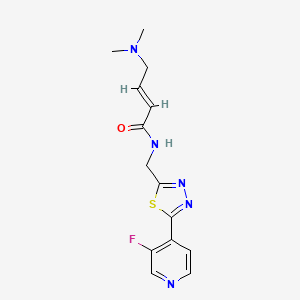 molecular formula C14H16FN5OS B2975968 (E)-4-(Dimethylamino)-N-[[5-(3-fluoropyridin-4-yl)-1,3,4-thiadiazol-2-yl]methyl]but-2-enamide CAS No. 2411332-55-1