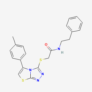 N-phenethyl-2-((5-(p-tolyl)thiazolo[2,3-c][1,2,4]triazol-3-yl)thio)acetamide