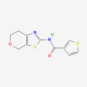 molecular formula C11H10N2O2S2 B2975972 N-(6,7-dihydro-4H-pyrano[4,3-d]thiazol-2-yl)thiophene-3-carboxamide CAS No. 1396869-18-3