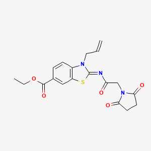 (Z)-ethyl 3-allyl-2-((2-(2,5-dioxopyrrolidin-1-yl)acetyl)imino)-2,3-dihydrobenzo[d]thiazole-6-carboxylate