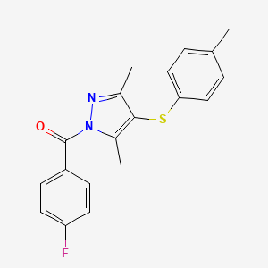 (3,5-dimethyl-4-(p-tolylthio)-1H-pyrazol-1-yl)(4-fluorophenyl)methanone