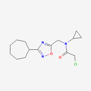 2-Chloro-N-[(3-cycloheptyl-1,2,4-oxadiazol-5-yl)methyl]-N-cyclopropylacetamide