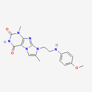 8-(2-((4-methoxyphenyl)amino)ethyl)-1,7-dimethyl-1H-imidazo[2,1-f]purine-2,4(3H,8H)-dione
