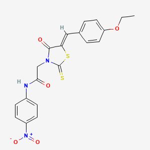 2-[(5Z)-5-[(4-ethoxyphenyl)methylidene]-4-oxo-2-sulfanylidene-1,3-thiazolidin-3-yl]-N-(4-nitrophenyl)acetamide