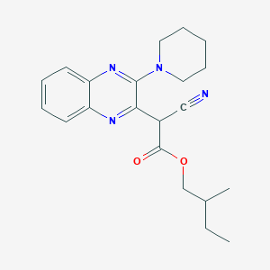 molecular formula C21H26N4O2 B2976010 2-METHYLBUTYL 2-CYANO-2-[3-(PIPERIDIN-1-YL)QUINOXALIN-2-YL]ACETATE CAS No. 573696-79-4