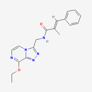 molecular formula C18H19N5O2 B2976017 (E)-N-((8-ethoxy-[1,2,4]triazolo[4,3-a]pyrazin-3-yl)methyl)-2-methyl-3-phenylacrylamide CAS No. 2035004-57-8