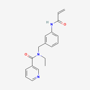 molecular formula C18H19N3O2 B2976035 N-Ethyl-N-[[3-(prop-2-enoylamino)phenyl]methyl]pyridine-3-carboxamide CAS No. 2305452-22-4