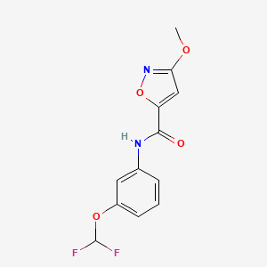 molecular formula C12H10F2N2O4 B2976068 N-[3-(DIFLUOROMETHOXY)PHENYL]-3-METHOXY-1,2-OXAZOLE-5-CARBOXAMIDE CAS No. 1428348-48-4