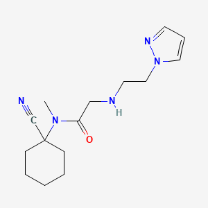 molecular formula C15H23N5O B2976094 N-(1-cyanocyclohexyl)-N-methyl-2-{[2-(1H-pyrazol-1-yl)ethyl]amino}acetamide CAS No. 1375973-22-0