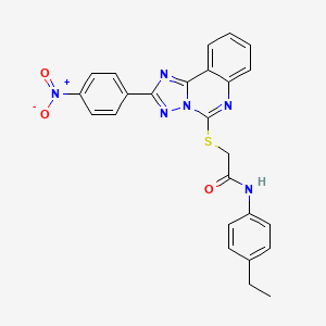 molecular formula C25H20N6O3S B2976121 N-(4-ethylphenyl)-2-{[2-(4-nitrophenyl)-[1,2,4]triazolo[1,5-c]quinazolin-5-yl]sulfanyl}acetamide CAS No. 443677-28-9